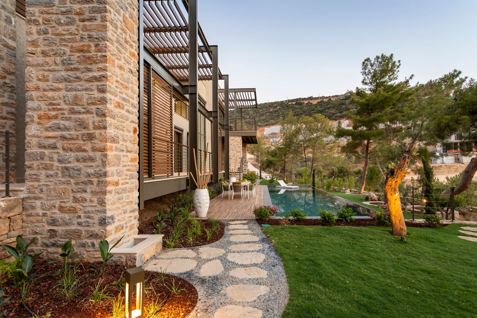 Elegant villa outdoor lifestyle